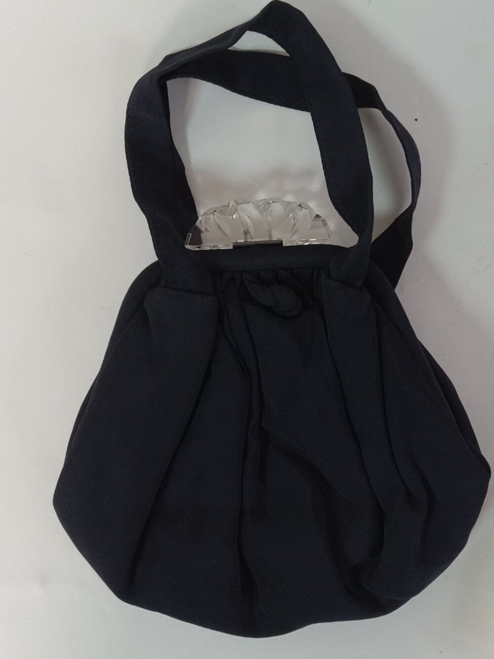 Vintage J R Julius Resnick Navy Fabric Lucite Eveningwear Handbag w/ Coin Purse